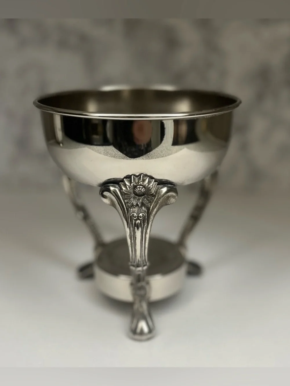 Vintage Silver Footed Planter Rim Stand - 7" Ornate Flower Pedestal - Picture 1 of 8